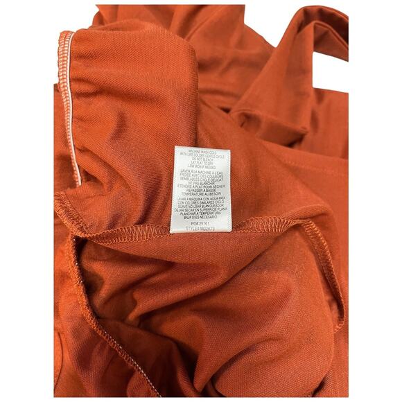 New Bobeau Jumpsuit Womens Small Orange Sleeveless Cropped V Neck Belted Boho - Picture 12 of 15